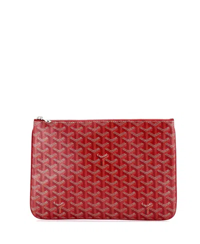Pre-owned Pre-owned Goyard  Goyard Mm Senat Zip Pouch Coated Canvas In Red