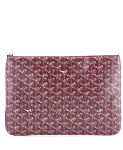 Pre-owned Pre-owned Goyard  Goyard Mm Senat Zip Pouch Coated Canvas In Red