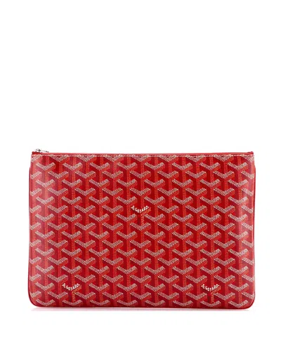 Pre-owned Pre-owned Goyard  Goyard Mm Senat Zip Pouch Coated Canvas In Red