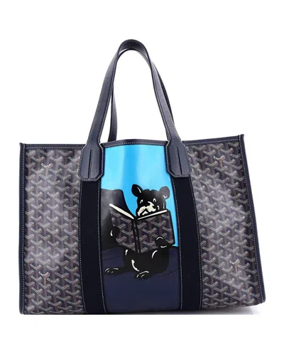 Pre-owned Pre-owned Goyard  Goyard Mm Villette Tote Printed Coated Canvas In Blue