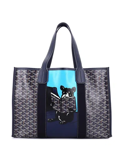 Pre-owned Pre-owned Goyard  Goyard Mm Villette Tote Printed Coated Canvas In Blue/ Brown