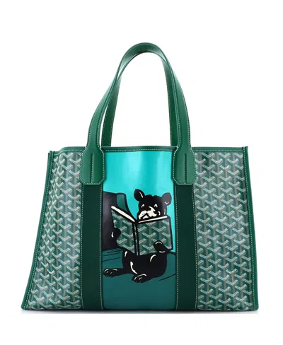 Pre-owned Goyard  Goyard Mm Villette Tote Printed Coated Canvas In Green