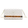 Pre-owned Goyard  Goyard Monte Carlo Clutch With Strap Coated Canvas Pm In White