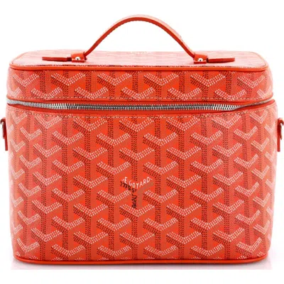 Pre-owned Goyard  Goyard Muse Vanity Case Coated Canvas In Orange