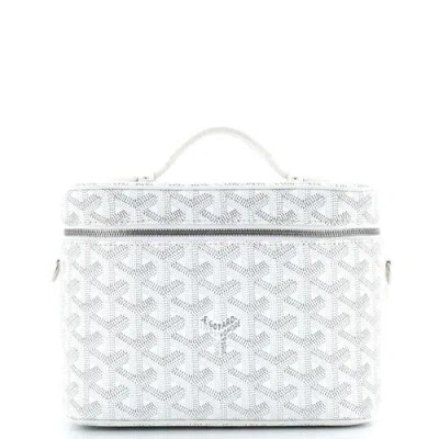 Pre-owned Goyard  Goyard Muse Vanity Case Coated Canvas In White