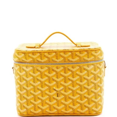 Pre-owned Goyard  Goyard Muse Vanity Case Coated Canvas In Yellow