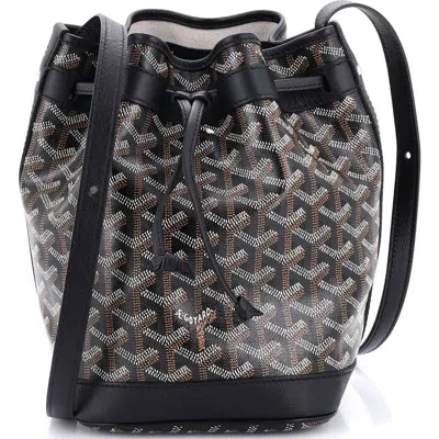 Pre-owned Goyard  Goyard Petit Flot Bucket Bag Coated Canvas Pm In Brown