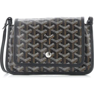 Pre-owned Goyard  Goyard Plumet Clutch Wallet Coated Canvas In Black