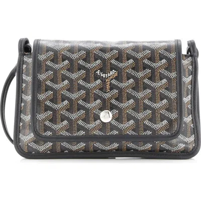 Pre-owned Goyard  Goyard Plumet Clutch Wallet Coated Canvas In Black