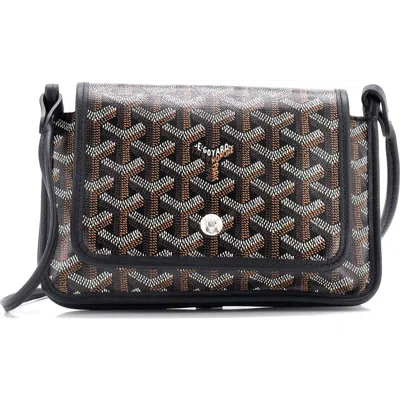 Pre-owned Goyard  Goyard Plumet Clutch Wallet Coated Canvas In Black