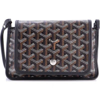 Pre-owned Goyard  Goyard Plumet Clutch Wallet Coated Canvas In Black