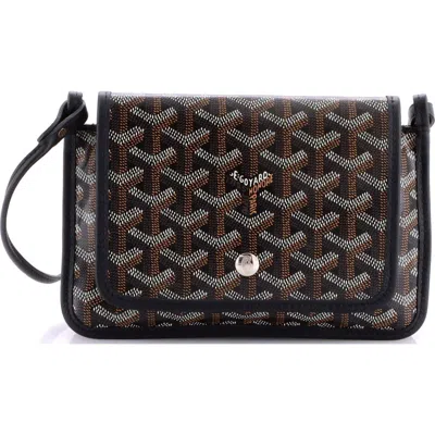 Pre-owned Goyard  Goyard Plumet Clutch Wallet Coated Canvas In Black