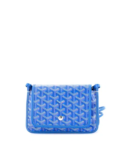 Pre-owned Pre-owned Goyard  Goyard Plumet Clutch Wallet Coated Canvas In Blue