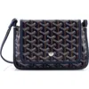 Pre-owned Goyard  Goyard Plumet Clutch Wallet Coated Canvas In Blue