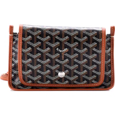 Pre-owned Goyard  Goyard Plumet Clutch Wallet Coated Canvas In Brown