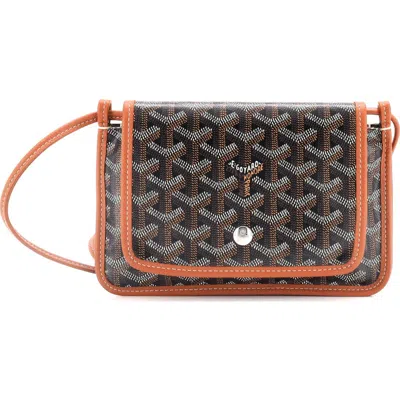 Pre-owned Goyard  Goyard Plumet Clutch Wallet Coated Canvas In Brown