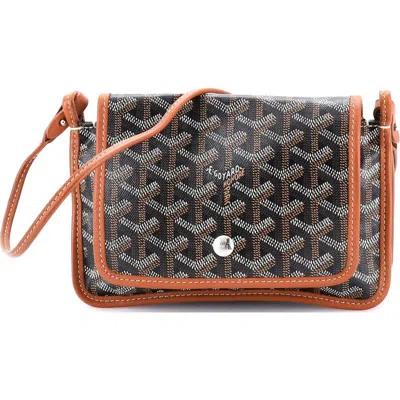 Pre-owned Goyard  Goyard Plumet Clutch Wallet Coated Canvas In Brown