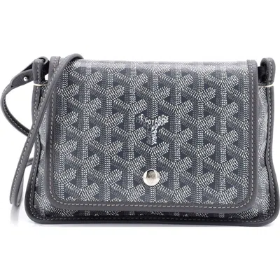 Pre-owned Goyard  Goyard Plumet Clutch Wallet Coated Canvas In Gray