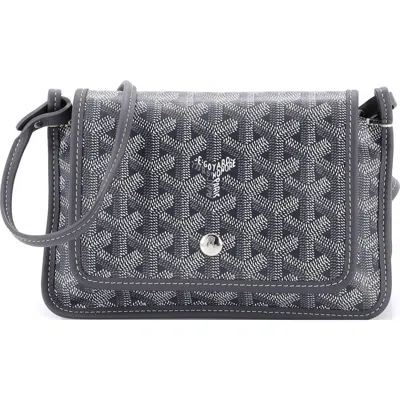 Pre-owned Goyard  Goyard Plumet Clutch Wallet Coated Canvas In Gray