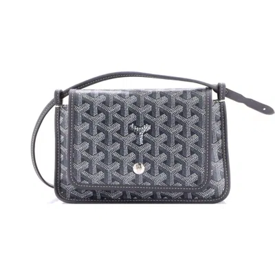Pre-owned Goyard  Goyard Plumet Clutch Wallet Coated Canvas In Gray