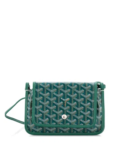 Pre-owned Goyard  Goyard Plumet Clutch Wallet Coated Canvas In Green