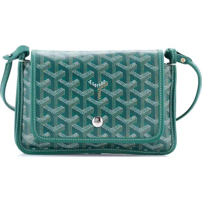 Pre-owned Goyard  Goyard Plumet Clutch Wallet Coated Canvas In Green