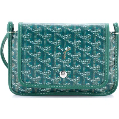 Pre-owned Goyard  Goyard Plumet Clutch Wallet Coated Canvas In Green