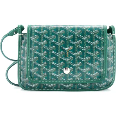 Pre-owned Goyard  Goyard Plumet Clutch Wallet Coated Canvas In Green