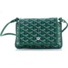 Pre-owned Goyard  Goyard Plumet Clutch Wallet Coated Canvas In Green