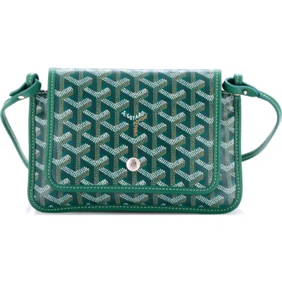 Pre-owned Goyard  Goyard Plumet Clutch Wallet Coated Canvas In Green