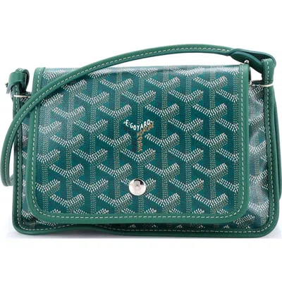 Pre-owned Goyard  Goyard Plumet Clutch Wallet Coated Canvas In Green