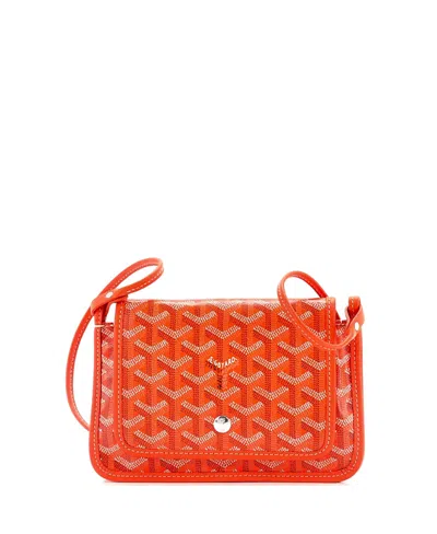 Pre-owned Goyard  Goyard Plumet Clutch Wallet Coated Canvas In Orange