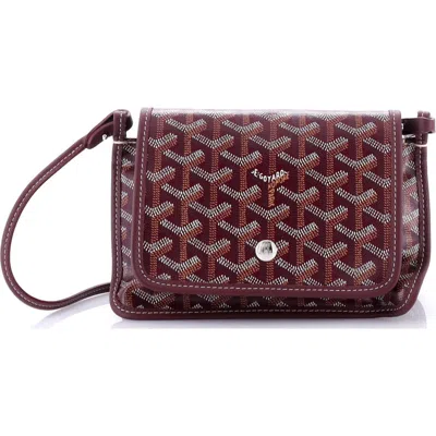 Pre-owned Goyard  Goyard Plumet Clutch Wallet Coated Canvas In Red