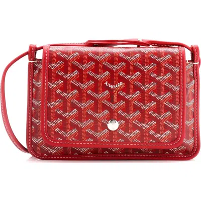 Pre-owned Goyard  Goyard Plumet Clutch Wallet Coated Canvas In Red