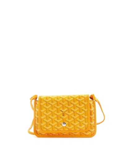 Pre-owned Goyard  Goyard Plumet Clutch Wallet Coated Canvas In Yellow