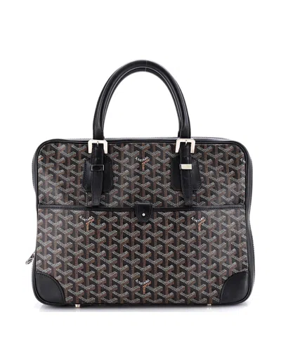 Pre-owned Pre-owned Goyard  Goyard Pm Ambassade Briefcase Coated Canvas In Black