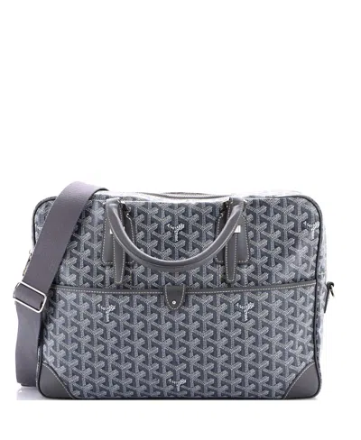 Pre-owned Pre-owned Goyard  Goyard Pm Ambassade Briefcase Coated Canvas In Gray