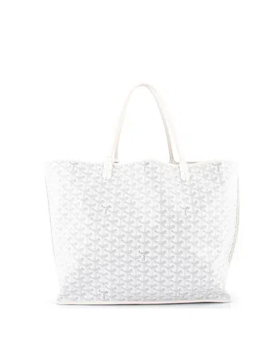 Pre-owned Pre-owned Goyard  Goyard Pm Anjou Reversible Tote Coated Canvas And Toile Canvas In White