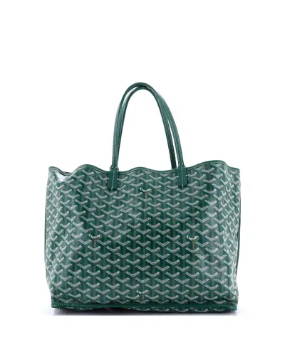 Pre-owned Pre-owned Goyard  Goyard Pm Anjou Reversible Tote Coated Canvas In Green