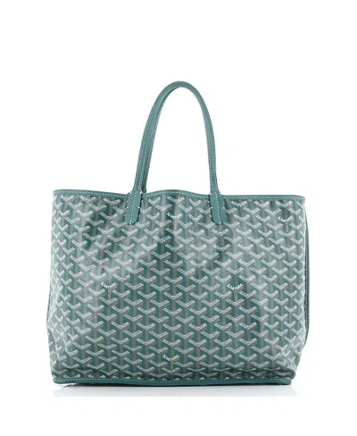 Pre-owned Goyard  Goyard Pm Anjou Reversible Tote Coated Canvas In Green