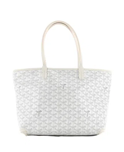 Pre-owned Pre-owned Goyard  Goyard Pm Artois Tote Coated Canvas In White