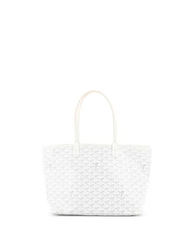 Pre-owned Pre-owned Goyard  Goyard Pm Artois Tote Coated Canvas In White