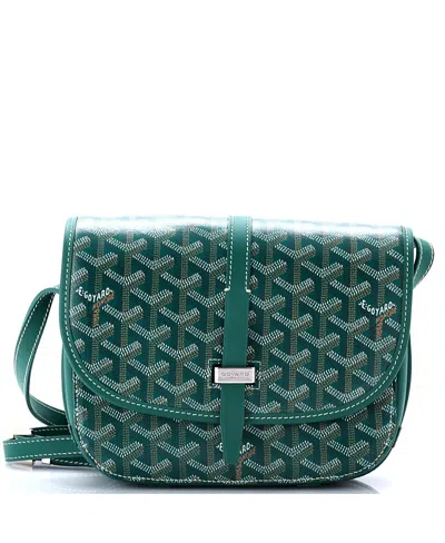 Pre-owned Goyard  Goyard Pm Belvedere Ii Messenger Bag Coated Canvas In Green
