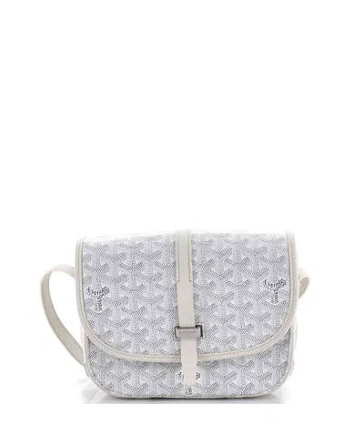 Pre-owned Pre-owned Goyard  Goyard Pm Belvedere Ii Messenger Bag Coated Canvas In White