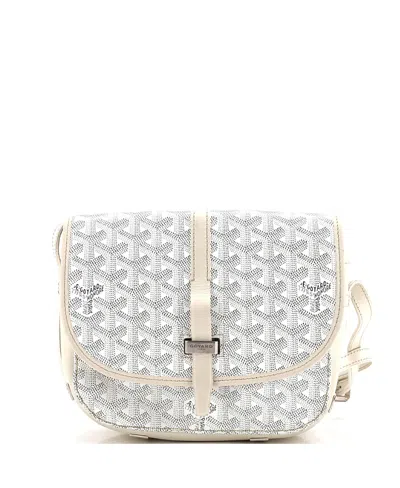 Pre-owned Pre-owned Goyard  Goyard Pm Belvedere Ii Messenger Bag Coated Canvas In White