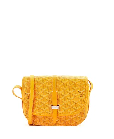 Pre-owned Goyard  Goyard Pm Belvedere Ii Messenger Bag Coated Canvas In Yellow
