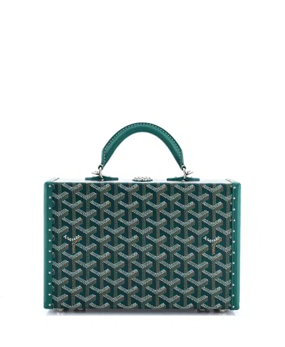 Pre-owned Pre-owned Goyard  Goyard Pm Grand Hotel Trunk Bag Coated Canvas In Green