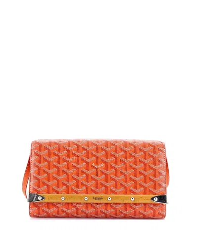 Pre-owned Pre-owned Goyard  Goyard Pm Monte Carlo Clutch With Strap Coated Canvas