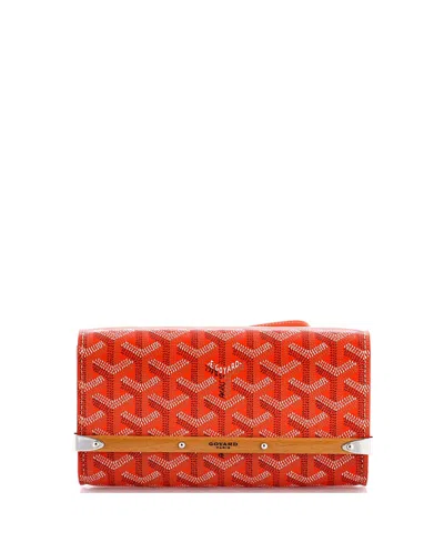 Pre-owned Pre-owned Goyard  Goyard Pm Monte Carlo Clutch With Strap Coated Canvas In Orange