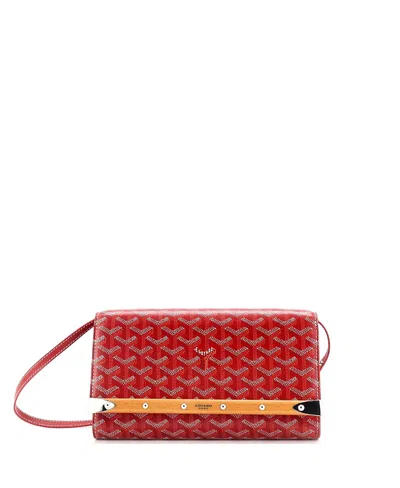 Pre-owned Pre-owned Goyard  Goyard Pm Monte Carlo Clutch With Strap Coated Canvas In Red